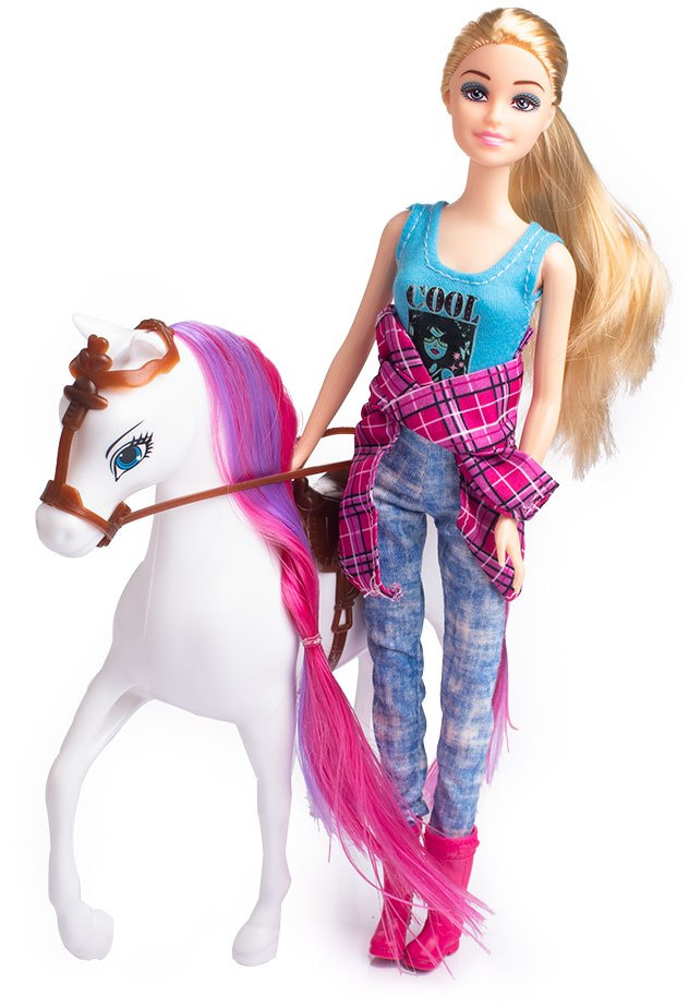 lalka z koniem dżokejka